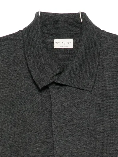 Ma'ry'ya Patch-pockets Cardi-coat In Gray