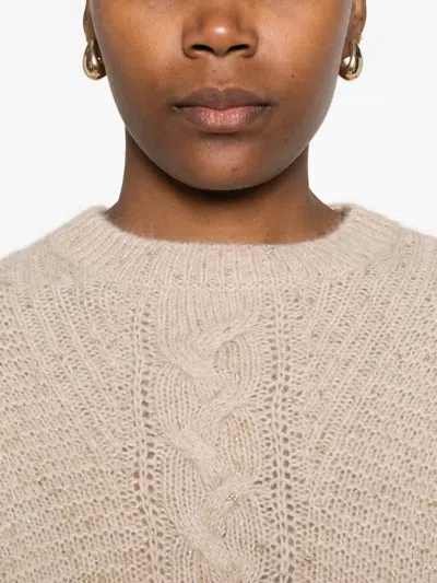 Max Mara Cropped Boxy Sweater In Alpaca In Brown