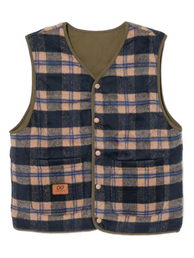 Chocoolate Karierte Weste Mit Logo In Brown