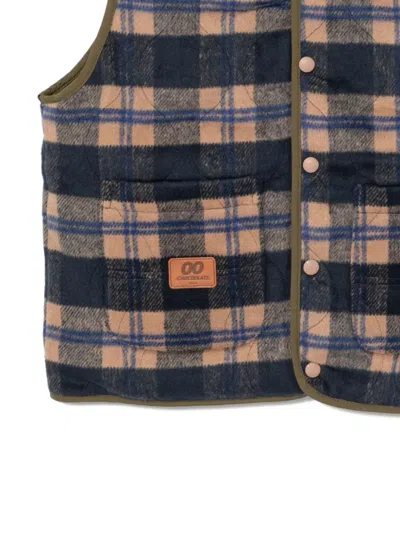 Chocoolate Karierte Weste Mit Logo In Brown