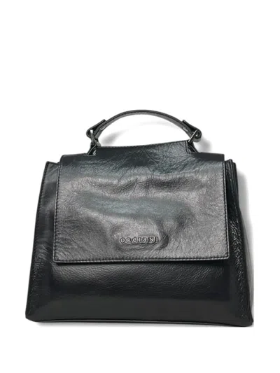 Orciani Small Sveva Gotham Shoulder Bag In Black