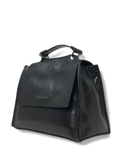 Orciani Small Sveva Gotham Shoulder Bag In Black