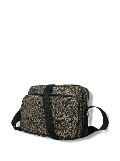 Borbonese Patterned Camera Case Cross Body Bag In Black