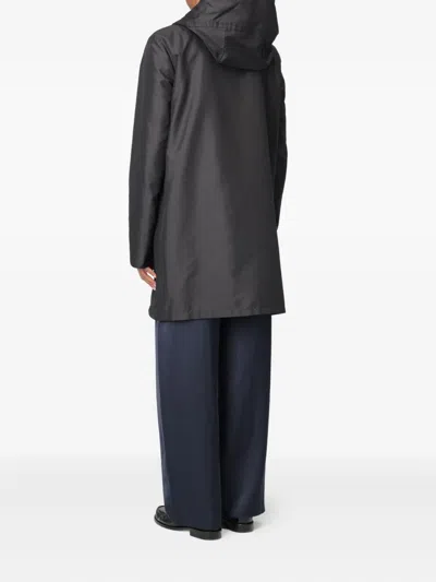 钩扣连帽派克大衣