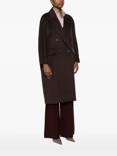 Max Mara Oversized Coat In Cashmere, Alpaca And Wool In Brown