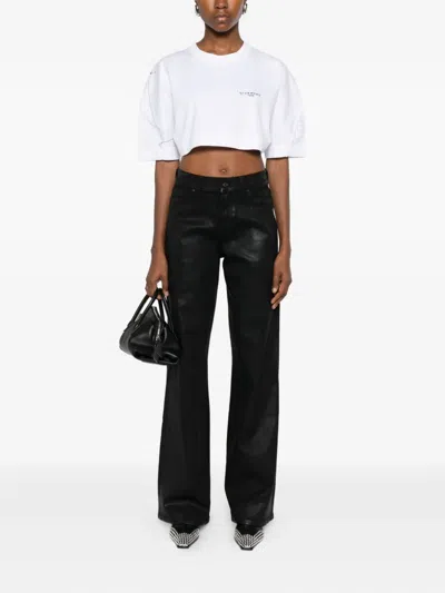 Givenchy Cropped Fit T-shirt In Cotton With Stamp Print Clothing In White