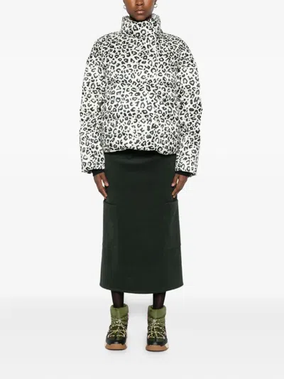 Rossignol Leopard-print Down Jacket In White