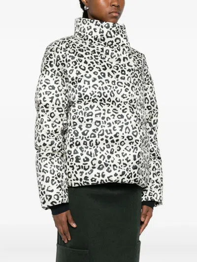 Rossignol Leopard-print Down Jacket In White