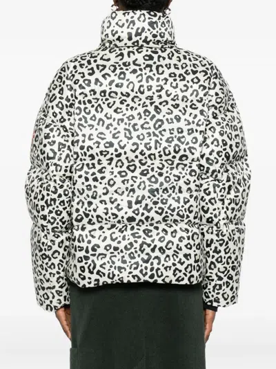 Rossignol Leopard-print Down Jacket In White