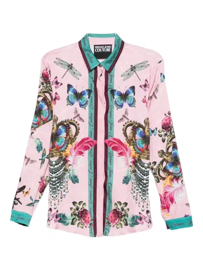 Versace Jeans Couture Printed Shirt In Pink