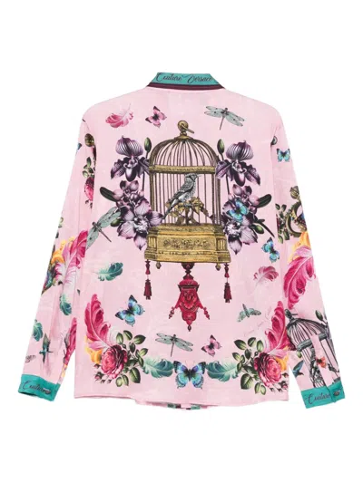 Versace Jeans Couture Printed Shirt In Pink