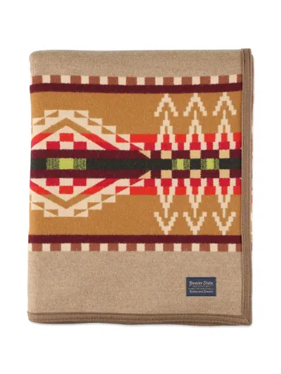 Pendleton Beacon Rock Patterned Blanket In Brown