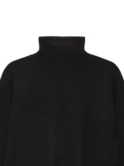 Maliparmi Roll-neck Side-slit Sweater In Black
