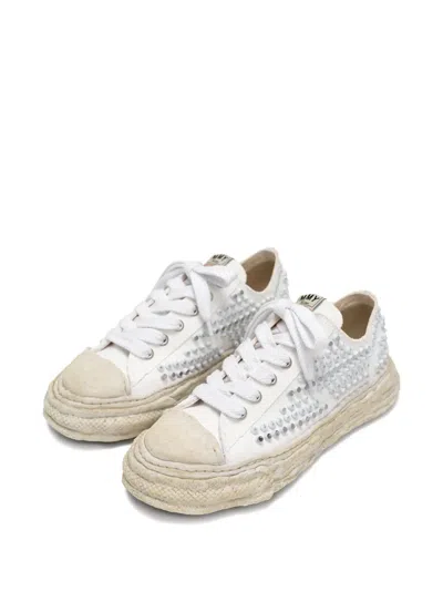 Miharayasuhiro Studded Canvas Low-top Sneaker In White