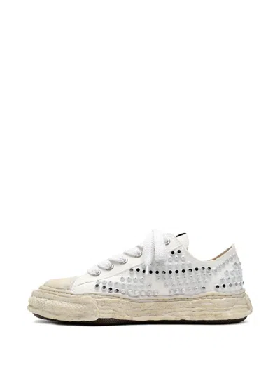 Miharayasuhiro Studded Canvas Low-top Sneaker In White