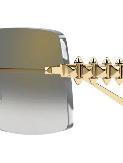 Cartier Ct0604s001 Gold Gold Grey In Green