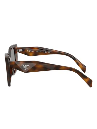 Prada Geometric-frame Sunglasses In Brown