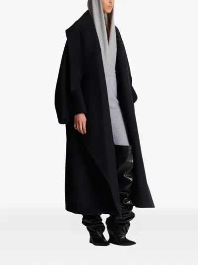 Balmain Wollmantel Mit Oversized-revers In Black