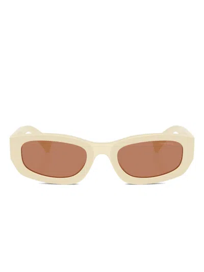 Miu Miu Sonnenbrille Mit Geometrischem Gestell In Neutral