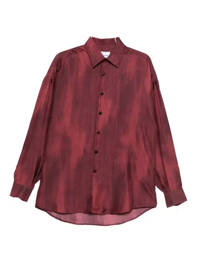 Costumein Valentino Shirt In Bordeaux Silk In Red