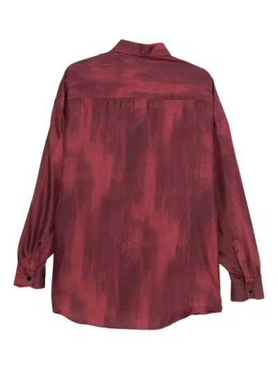 Costumein Valentino Shirt In Bordeaux Silk In Red