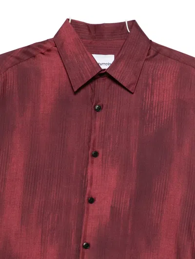 Costumein Valentino Shirt In Bordeaux Silk In Red