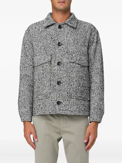 Tagliatore Buttoned Flap-pocket Jacket In Gray