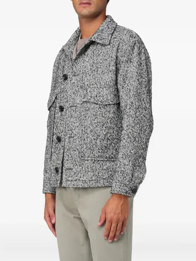 Tagliatore Buttoned Flap-pocket Jacket In Gray