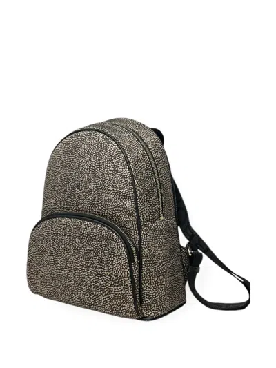 Borbonese Abstract-pattern Backpack In Silver