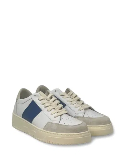 Saint Laurent Panelled Leather Sneakers In White