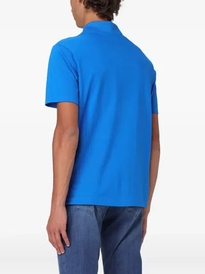 Paul & Shark Short-sleeved Cotton Polo Shirt For Casual Style In Blue