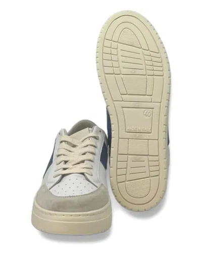 Saint Laurent Panelled Leather Sneakers In White
