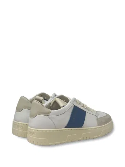 Saint Laurent Panelled Leather Sneakers In White