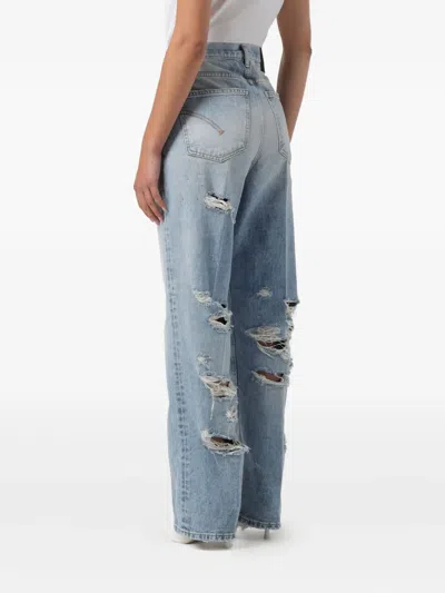 Dondup Elysee Distressed Jeans In Blue