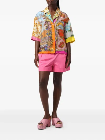 褶饰百慕大短裤