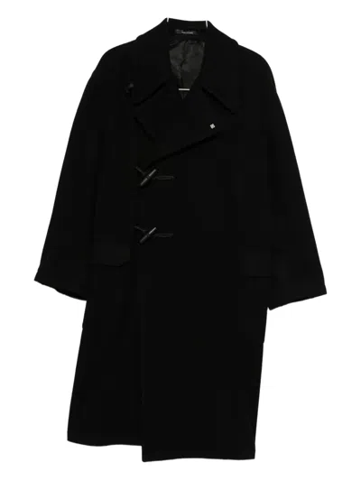 Tagliatore Toggle-fastening Wool Coat In Black