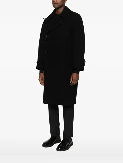 Tagliatore Toggle-fastening Wool Coat In Black