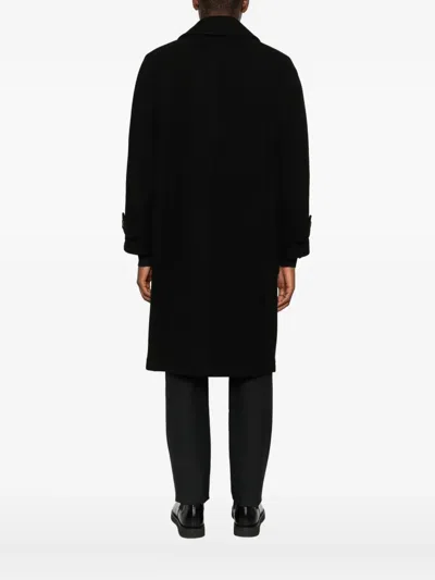 Tagliatore Toggle-fastening Wool Coat In Black
