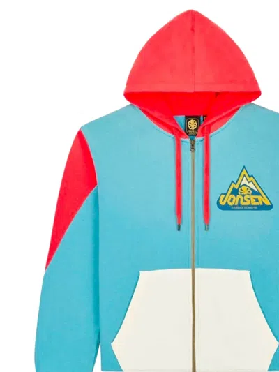 Jonsen Island Big Rock Zipped Hoodie In Blue