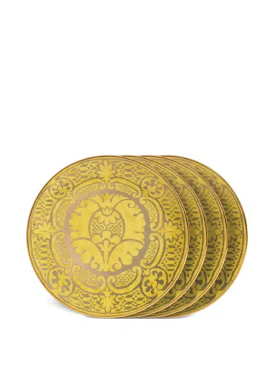 L'objet Fortuny Orsini Dessert Plates (set Of Four) In Yellow