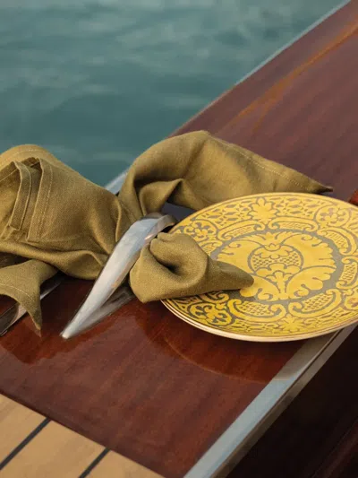 L'objet Fortuny Orsini Dessert Plates (set Of Four) In Yellow