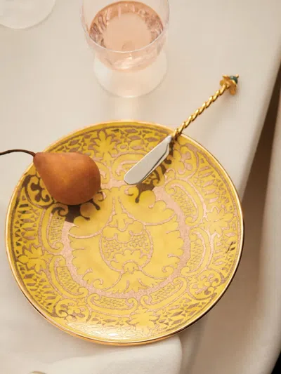 L'objet Fortuny Orsini Dessert Plates (set Of Four) In Yellow