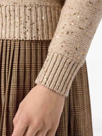 Mc2 Saint Barth V-neck Sweater In Brown