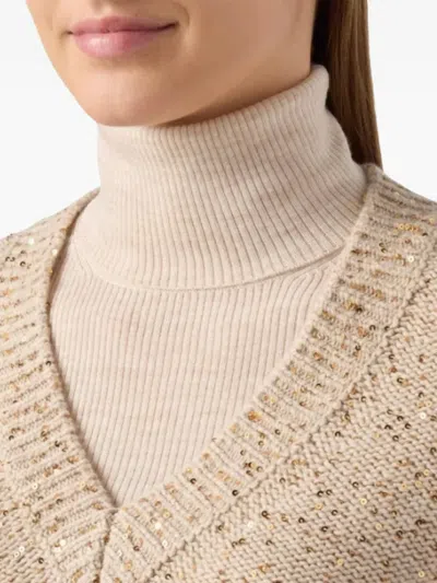 Mc2 Saint Barth V-neck Sweater In Brown