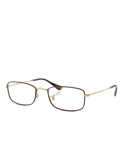 Ray Ban Rectangle-frame Glasses In Gold