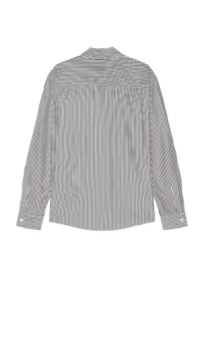 Krost Embroidered Striped Shirt In Gray