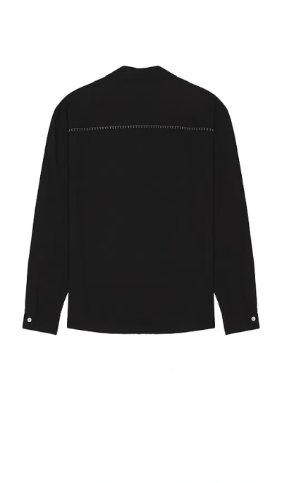 Krost Blanket Stitch Shirt In Black