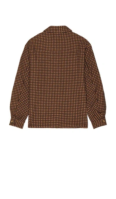 Krost Wool Check Overshirt In Brown
