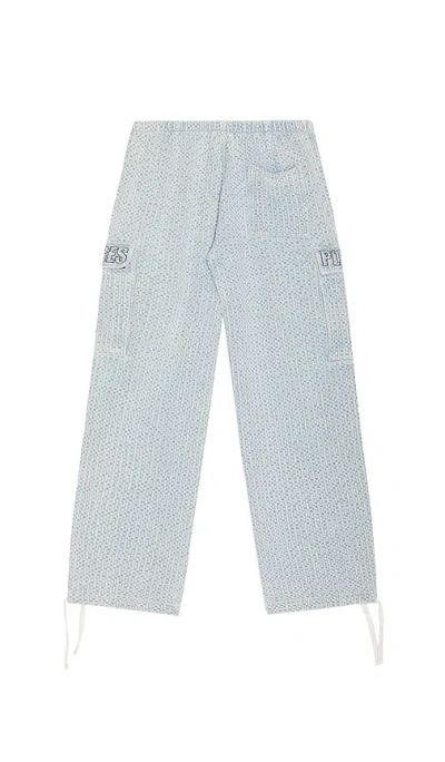 Pleasures Knitted Indigo Cargo Pants In Blue