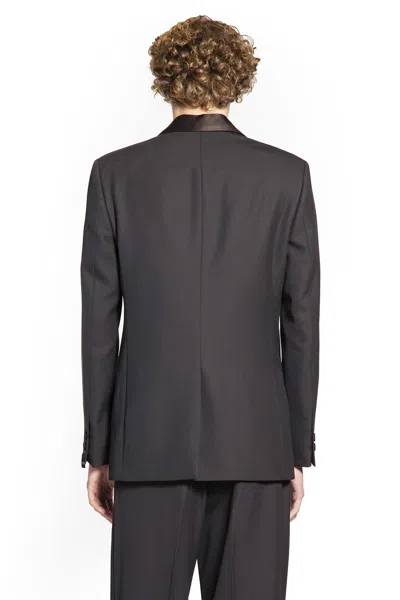 Fendi Men Brown Single-breasted Jacket With Notched Revers In Wool Blend Man In Brown